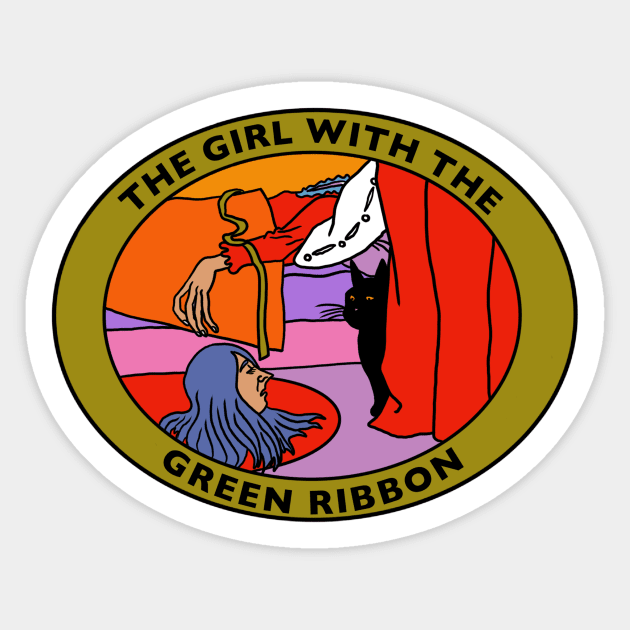 "The Girl with the Green Ribbon" Sticker by motelgemini